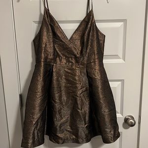 Bronze Shiny Mini Dress